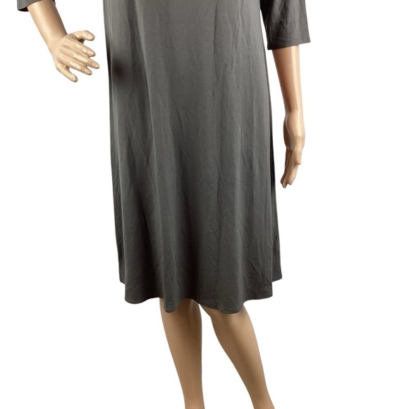 Eileen Fisher Gray Stretch Jersey A-Line Shift Dress Size Small - Picture 3 of 7
